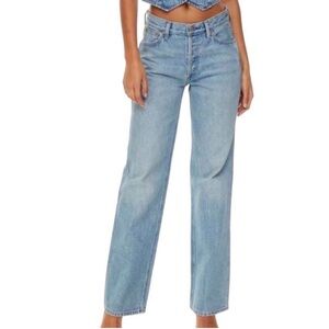 Sun-Deh x Aritzia High Rise Straight Jeans Medium Wash Casual Streetwear size 2